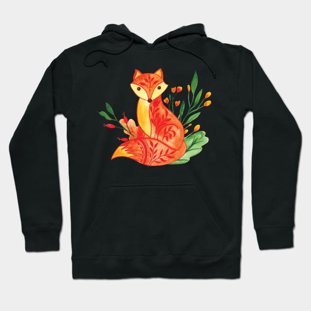 Folkart Fox Hoodie by Artsy Sharo